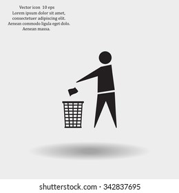 Trash bin icon great for any use. Vector EPS10.