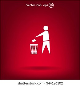 Trash bin icon great for any use. Vector EPS10.