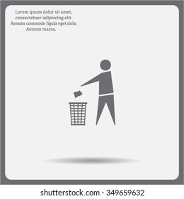 Trash bin icon great for any use. Vector EPS10.