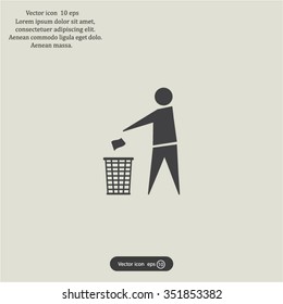 Trash bin icon great for any use. Vector EPS10.