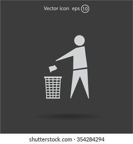 Trash bin icon great for any use. Vector EPS10.