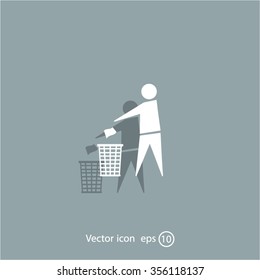 Trash bin icon great for any use. Vector EPS10.