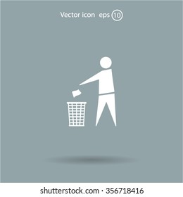 Trash bin icon great for any use. Vector EPS10.