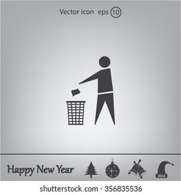 Trash bin icon great for any use. Vector EPS10.