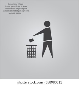 Trash bin icon great for any use. Vector EPS10.