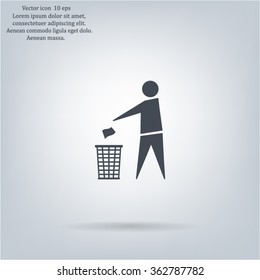 Trash bin icon great for any use. Vector EPS10.