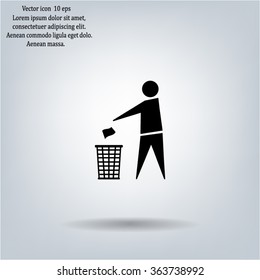 Trash bin icon great for any use. Vector EPS10.