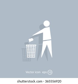 Trash bin icon great for any use. Vector EPS10.