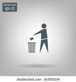 Trash bin icon great for any use. Vector EPS10.