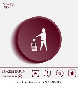 Trash bin icon great for any use. Vector EPS10.