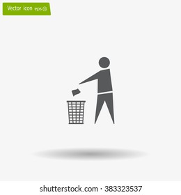 Trash bin icon great for any use. Vector EPS10.