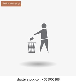 Trash bin icon great for any use. Vector EPS10.