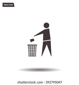 Trash bin icon great for any use. Vector EPS10.