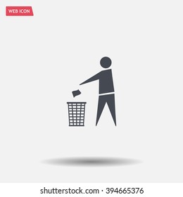 Trash bin icon great for any use. Vector EPS10.