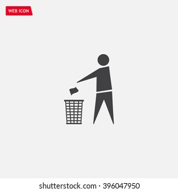 Trash bin icon great for any use. Vector EPS10.