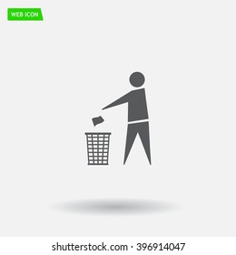 Trash bin icon great for any use. Vector EPS10.
