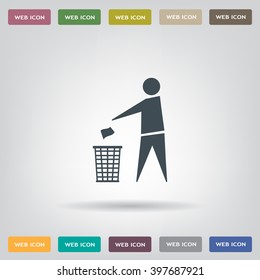 Trash bin icon great for any use. Vector EPS10.
