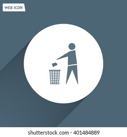 Trash bin icon great for any use. Vector EPS10.