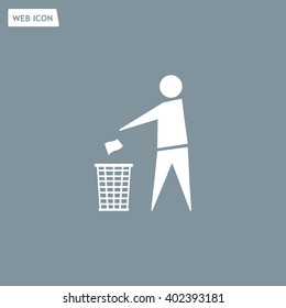 Trash bin icon great for any use. Vector EPS10.