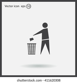 Trash bin icon great for any use. Vector EPS10.