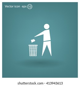 Trash bin icon great for any use. Vector EPS10.