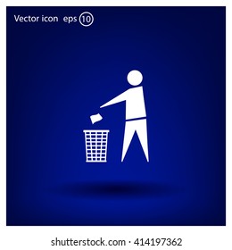 Trash bin icon great for any use. Vector EPS10.