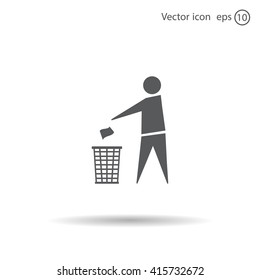 Trash bin icon great for any use. Vector EPS10.