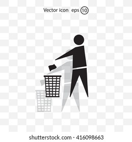 Trash bin icon great for any use. Vector EPS10.