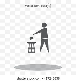 Trash bin icon great for any use. Vector EPS10.