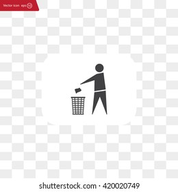 Trash bin icon great for any use. Vector EPS10.