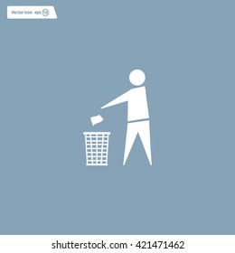 Trash bin icon great for any use. Vector EPS10.