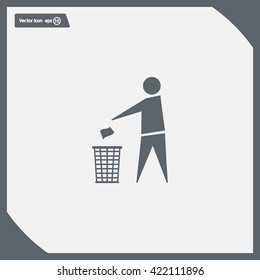 Trash bin icon great for any use. Vector EPS10.