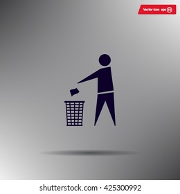 Trash bin icon great for any use. Vector EPS10.