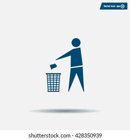 Trash bin icon great for any use. Vector EPS10.