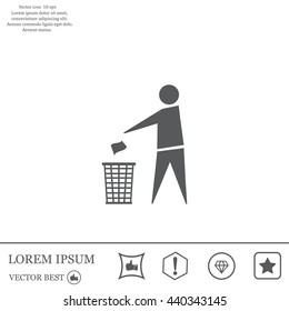 Trash bin icon great for any use. Vector EPS10.