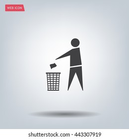 Trash bin icon great for any use. Vector EPS10.
