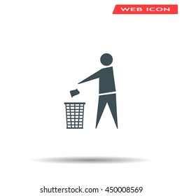 Trash bin icon great for any use. Vector EPS10.