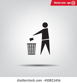Trash bin icon great for any use. Vector EPS10.