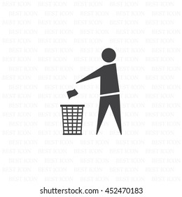 Trash bin icon great for any use. Vector EPS10.