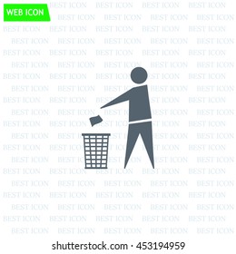 Trash bin icon great for any use. Vector EPS10.