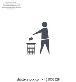 Trash bin icon great for any use. Vector EPS10.