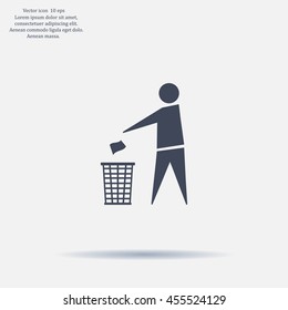 Trash bin icon great for any use. Vector EPS10.