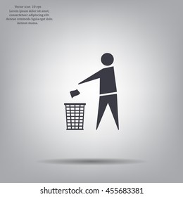 Trash bin icon great for any use. Vector EPS10.