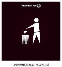 Trash bin icon great for any use. Vector EPS10.