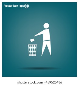 Trash bin icon great for any use. Vector EPS10.