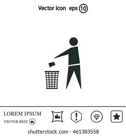 Trash bin icon great for any use. Vector EPS10.