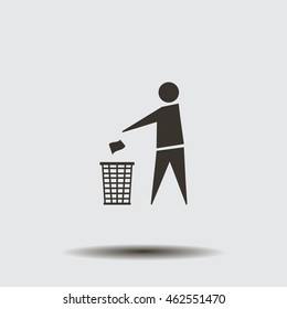 Trash bin icon great for any use. Vector EPS10.