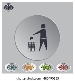 Trash bin icon great for any use. Vector EPS10.