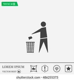 Trash bin icon great for any use. Vector EPS10.