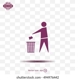 Trash bin icon great for any use. Vector EPS10.